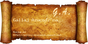 Gallaj Azucséna névjegykártya